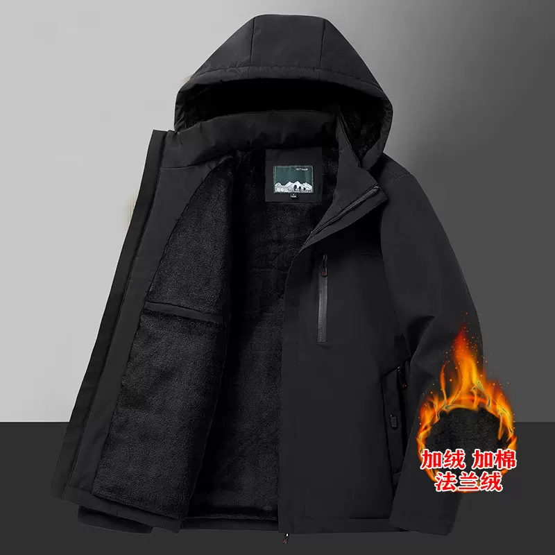 2025秋冬季棉袄加厚外套男式户外登山跑步休闲男款时尚保暖外套男