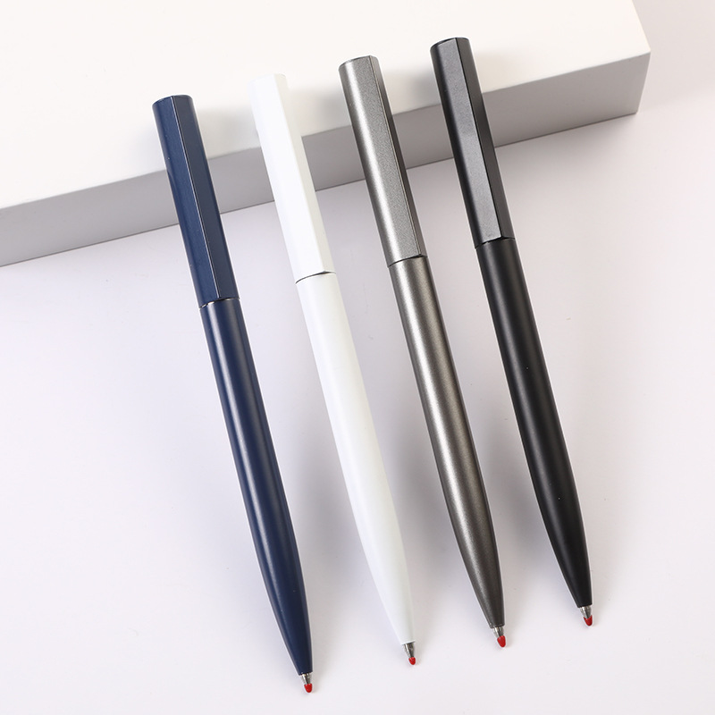 Huarui In-Stock Business Office Advertising Ballpoint Pen, Annual Meeting Gift Gel Pen, Rotating Metal Signature Pen