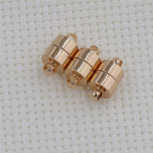 6*12MM铜光面圆柱磁铁扣 吸铁扣 DIY项链手链连接口材料