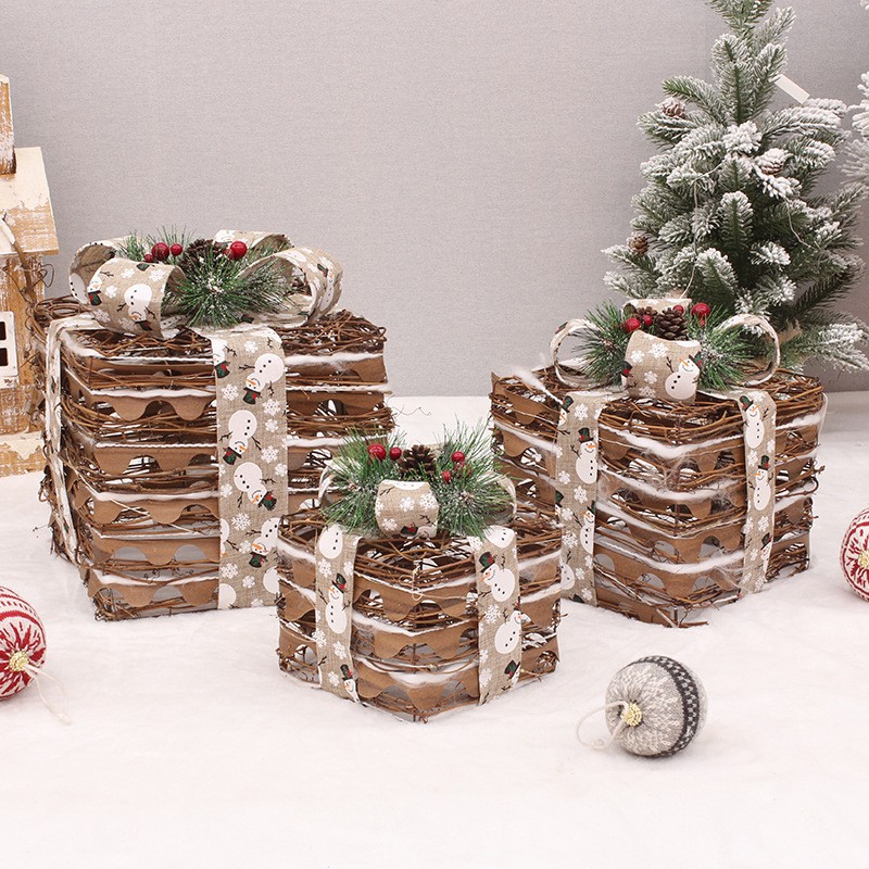 "Christmas Decor Set - Natural Pinecone & Twig Bundle For Tree, Mantel & Window Display (3-Piece, LED Lights Optional)_voghion.com