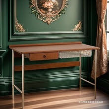 实木书桌复古小户型轻奢家用书房工作台简约日式电脑桌办公学习桌