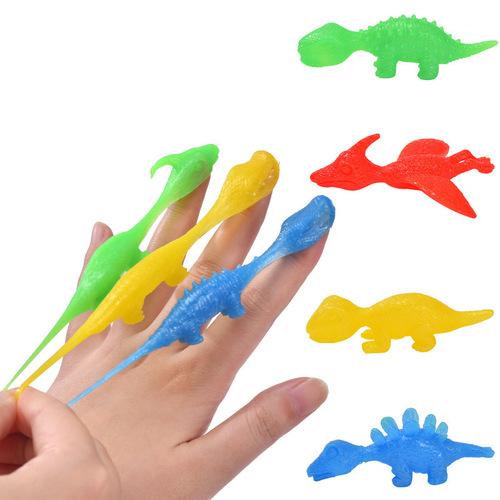 Ejection dinosaur fun toy finger dart launches small dinosaur decompression soft rubber cross-border new and unique supply wholesale