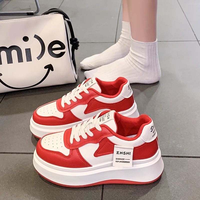 Damen Freizeitschuhe Rot Vielseitige Sportliche Modeschuhe_voghion.com