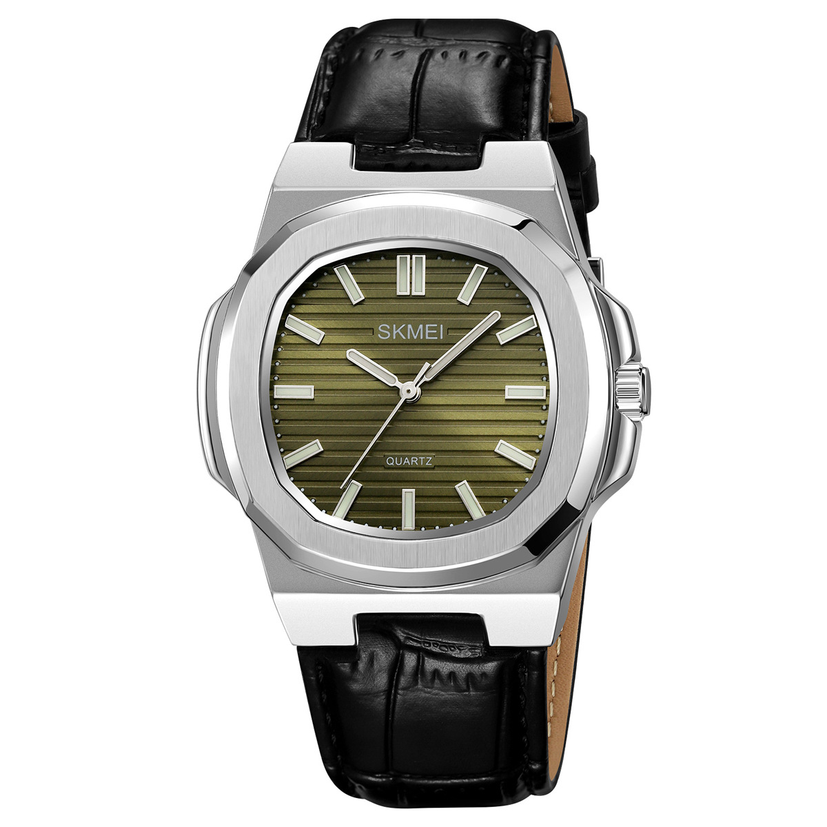 Momento de relojes de cuarzo para hombres impermeables nocrescentes correa de cuero relojes de negocios comercio exterior personalizado fábrica de fuente mayorista