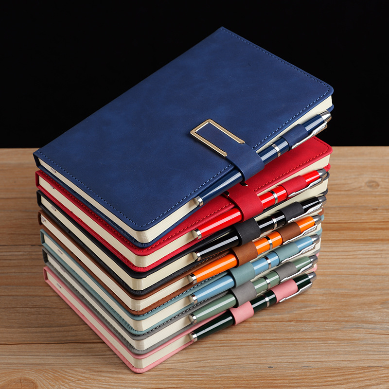 Bloqueo de cuaderno LOGO personalizado a5 cuaderno grueso cuaderno de alto valor de mano cuaderno de notas de negocios caja de regalo set al por mayor