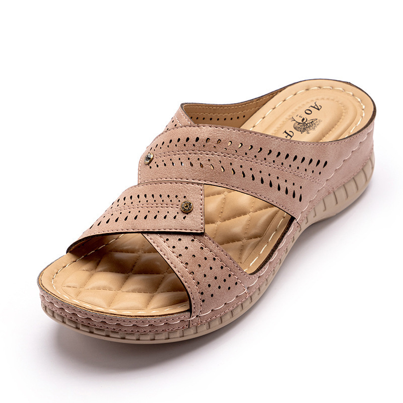 Sandalias de Mujer Nuevas de 2023, Sandalias de Plataforma con Tacón de Cuña de Talla Grande, Populares en el Comercio Exterior, Zapatos de Mamá Transfronterizos, Estilo Romano, Cómodas