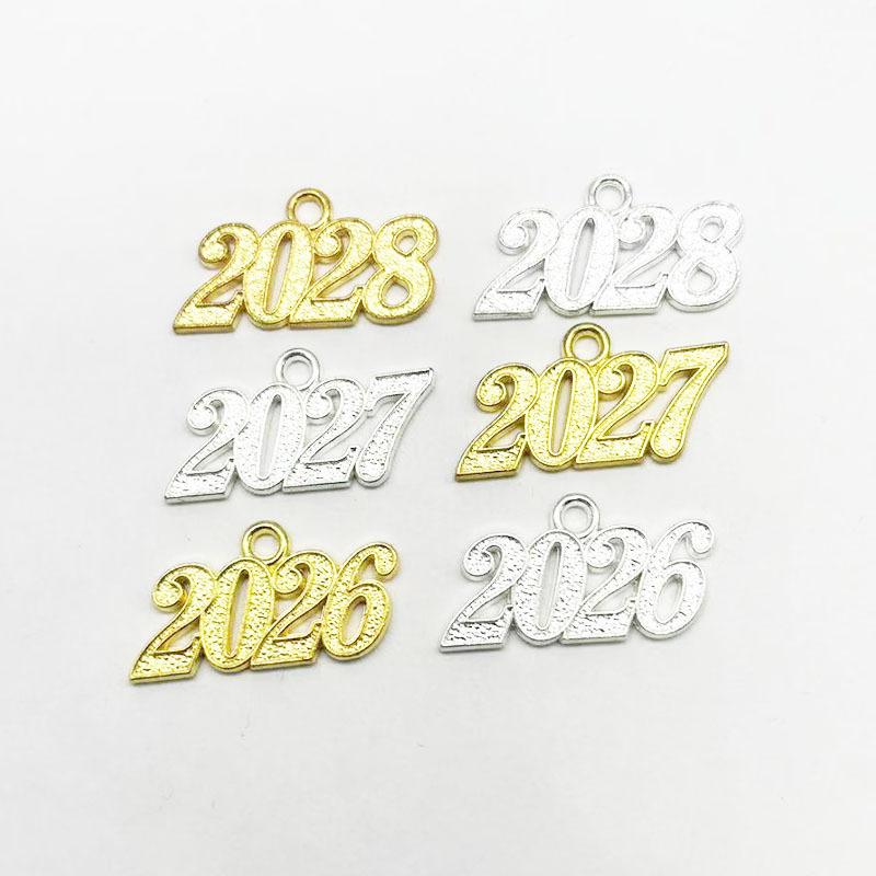New Year Number Pendant 2026.2027 Necklace Bracelet Alloy High-Quality Electroplated Jewelry Accessories in Stock
