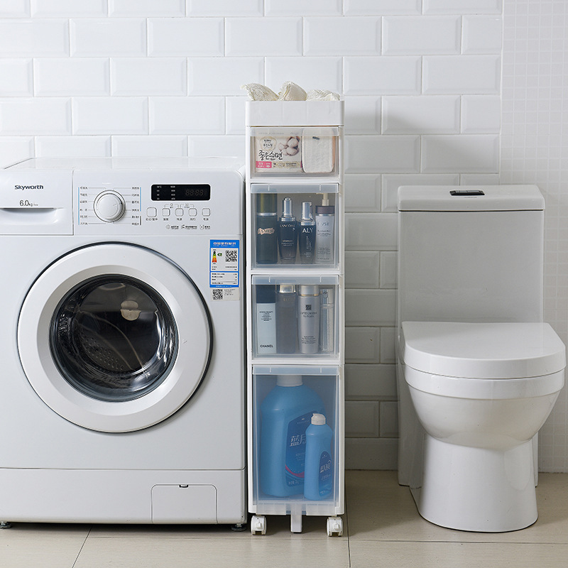 22CM baño brecha gabinete de almacenamiento lavadora baño gabinete de almacenamiento de múltiples capas inodoro brecha rack baño brecha gabinete