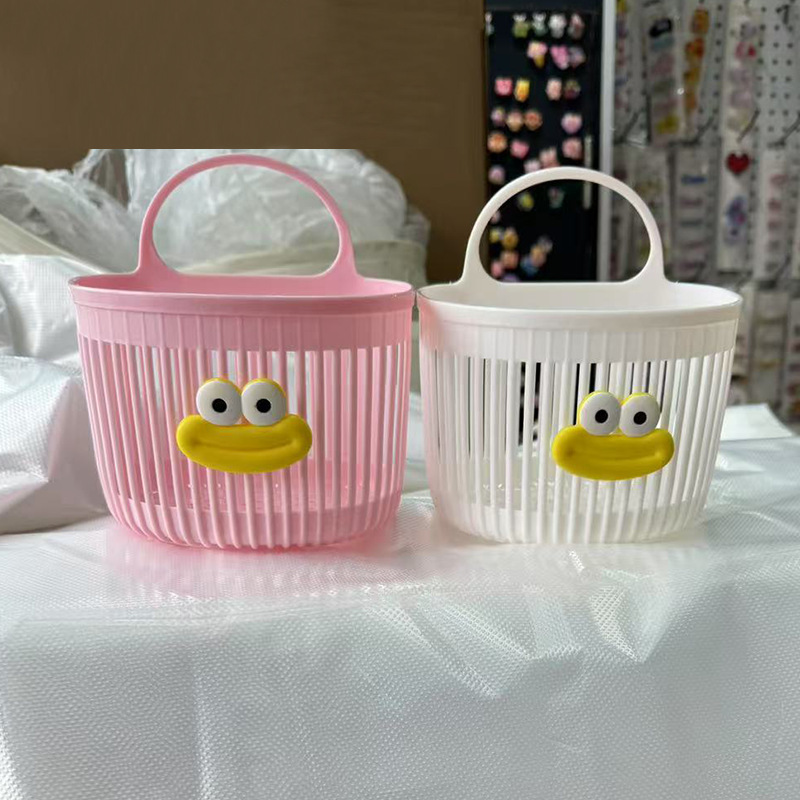 かわいい壁掛け収納バスケット多機能キッチンバスルームトイレ小さなハンギングバスケットパンチフリー壁掛け収納棚|undefined