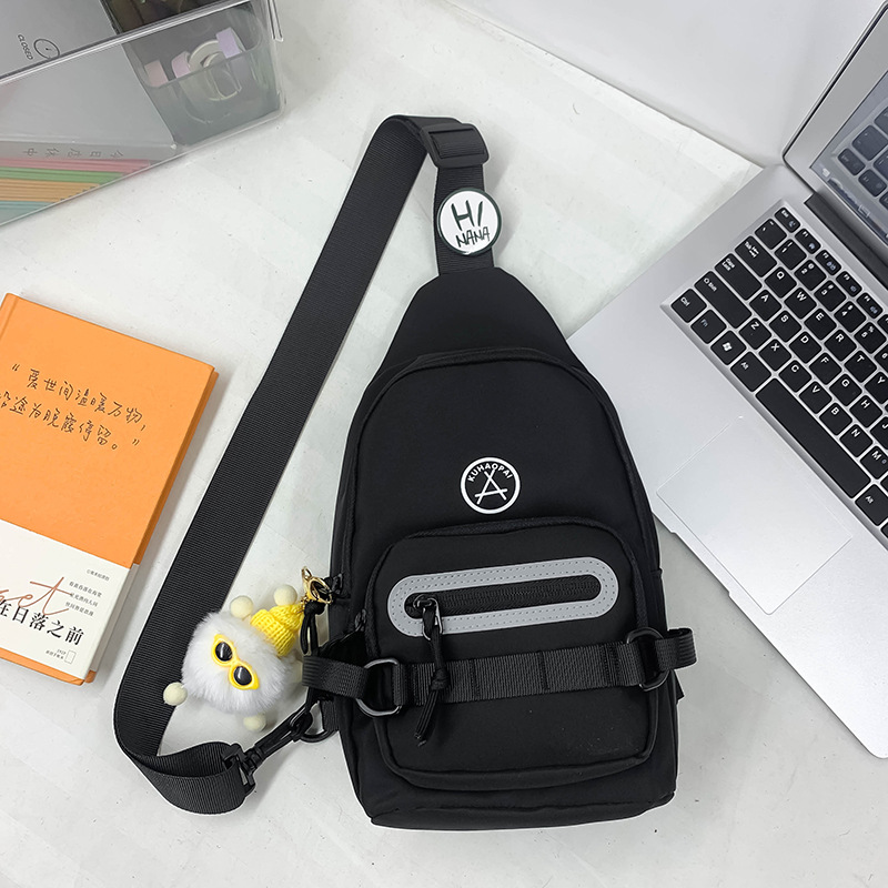 Bolsa de mensajero para niños de estilo coreano bolsa de pecho para niños guapos de moda bolsa de lona de gran capacidad para hombres y niñas