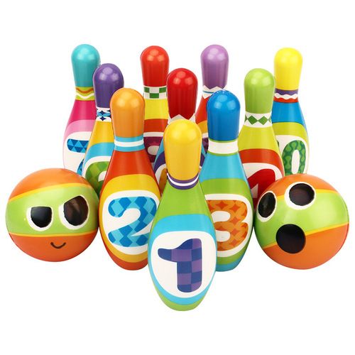 Cross-border large PU solid kindergarten indoor sports ball parent-child interactive toys children's bowling set