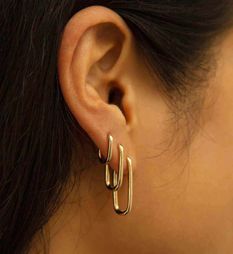 U Shape Pattern 1 Pair 925 Sterling Silver 925 Sterling Silver Earrings U Shape Earrings