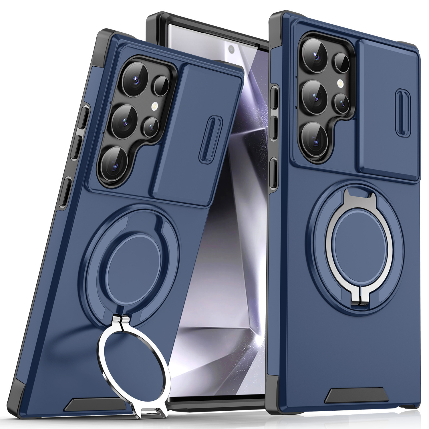 Samsung S25 S24 Ultra A55 A15 Protective Phone Case With Stand_voghion.com
