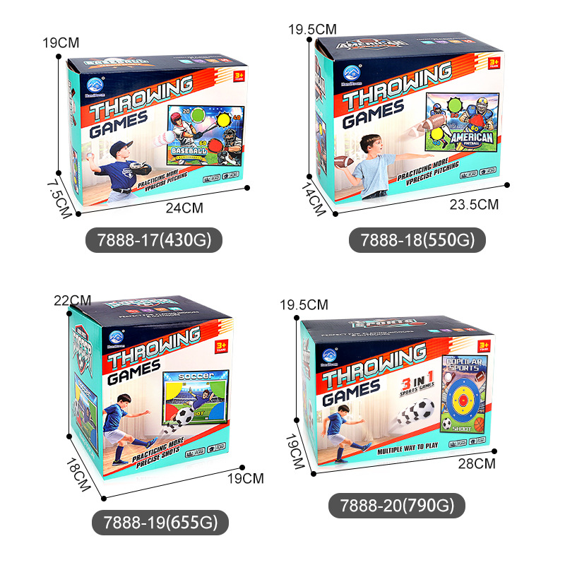 Fútbol infantil de ocio, rugby, béisbol 3 en 1 objetivo, juego de bola pegada, juguetes interactivos para padres e hijos, interiores y al aire libre