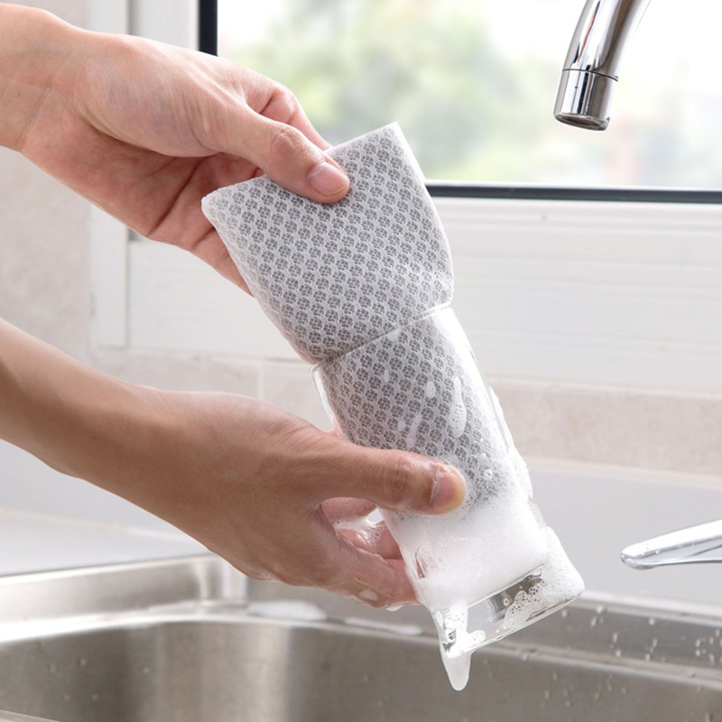 MJ43带网海绵擦厨房多功能百洁布去污刷锅海绵清洁刷洗碗海绵块10