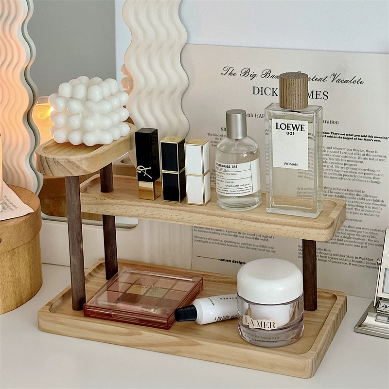 Деревянная подставка для настольных принадлежностей Домашняя спальня косметика парфюмерная стойка для хранения цельного дерева подстаканник для туалетных принадлежностей