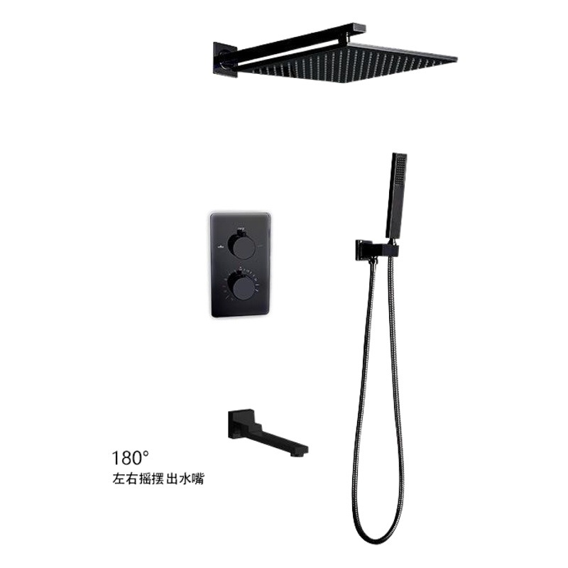 Ducha de temperatura constante transfronteriza, ducha empotrada, ducha oculta con rociador lateral, baño en la pared, juego de cabezales de ducha, presurizado