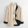 Maiben color (front)/Tibetan cyan (reverse) buckle single coat