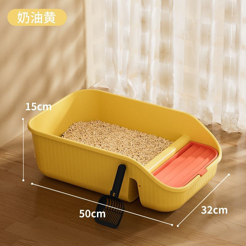 Lavabo de arena para gatos de gran tamaño semi-cerrado anti-sacar inodoro para gatos extragrande caja de arena para gatos abierta suministros para mascotas al por mayor