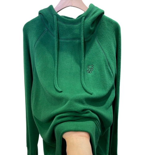 1633#【New 2025 Autumn/Winter】Double-sided Fleece Hooded Crewneck Sweatshirt for Women 2025 Autumn/Winter Warmth German Fleece