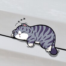 招吉猫车品汽车个性趣味卡通猫咪车贴宠物划痕贴电动车反光车身贴