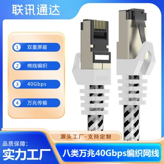 八类编织双重屏蔽网线 CAT8 机房 40G 高速网络跳线