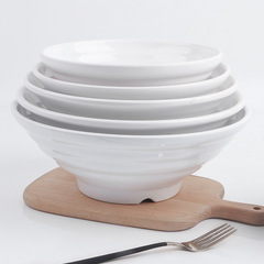 白色麻辣燙碗商用密胺塑料冒菜大碗加厚仿瓷飯店湯粉碗餐廳拉麵碗