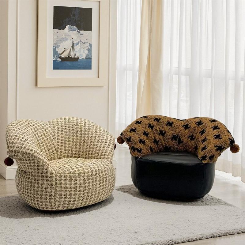 Joker sillón perezoso sofá giratorio único estilo francés crema viento balcón sala de estar diseño casero sofá de tela casual