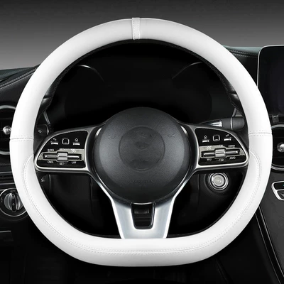 Steering wheel cover — car supplies medium handle - d-shaped-all-white-plastic-ring-38cm