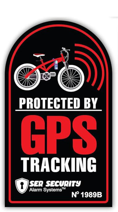 Advertencia GPS pegatinas de rastreo de bicicletas pegatinas de vinilo para automóviles, se puede personalizar