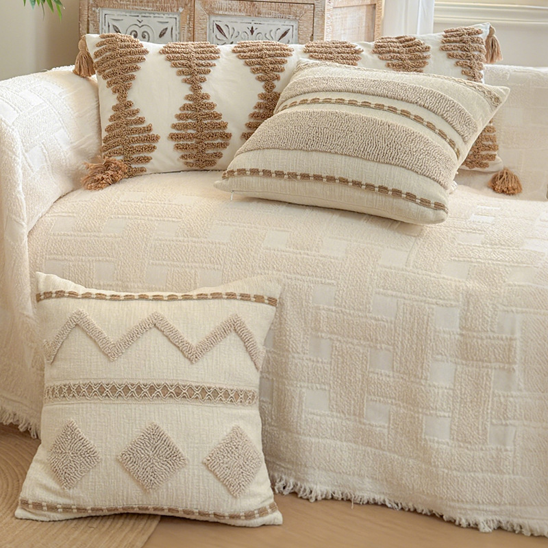 Nórdico inswind almohada simple versátil sala de estar sofá cojín dormitorio ventana flotante cabeza de cama respaldo cojín almohada cubierta