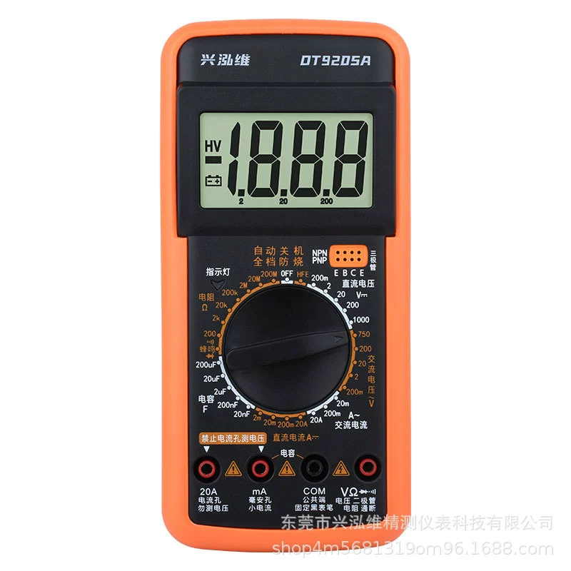 DT9205A красный и черный разъем подсказка высокоточный антигоревший универсальный метр