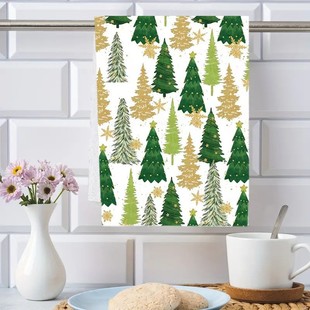 Amazon Cross-Border Printed Christmas Tea Towel Waffle Table Mat Christmas Microfiber Towel Christmas Limited Edition