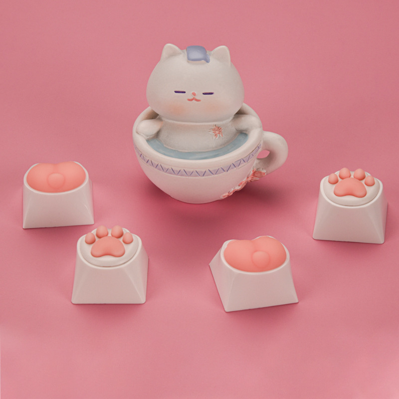 クリエイティブピンク猫爪キーキャップ機械キーボード単一シリコン猫尻キーキャップ少女心コンピュータ周辺部品|undefined