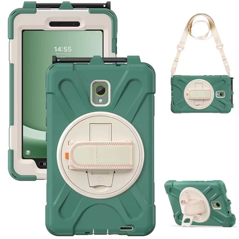 For Samsung Active 5 Tablet Protective Cover Active 3 Silicone Rotating Bracket Children's Tablet Anti-fall Case