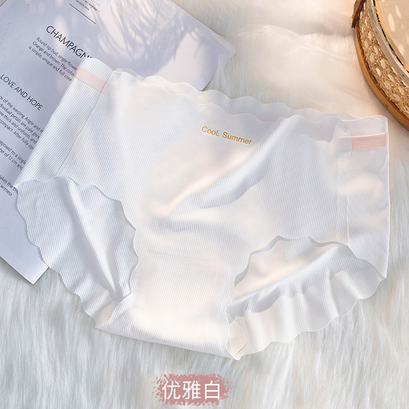 Ropa interior de seda de hielo sin costuras mujeres antibacteriano verano fino damas verano transpirable nuevo estilo caliente moda chica siete paquetes