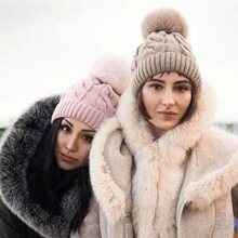 I 64043 Knitted Detachable Pom Pom Hat ��ϵ�ɲ�жë��ñ