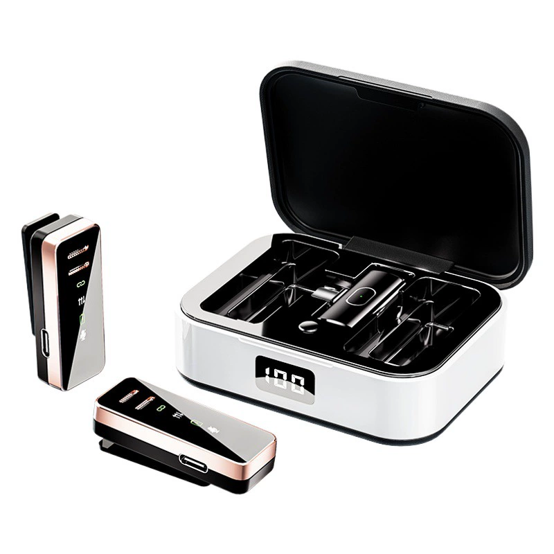 Трансграничный один перетаскивающий два беспроводных воротника для микрофона зарядный склад S18 мобильный телефон в прямом эфире