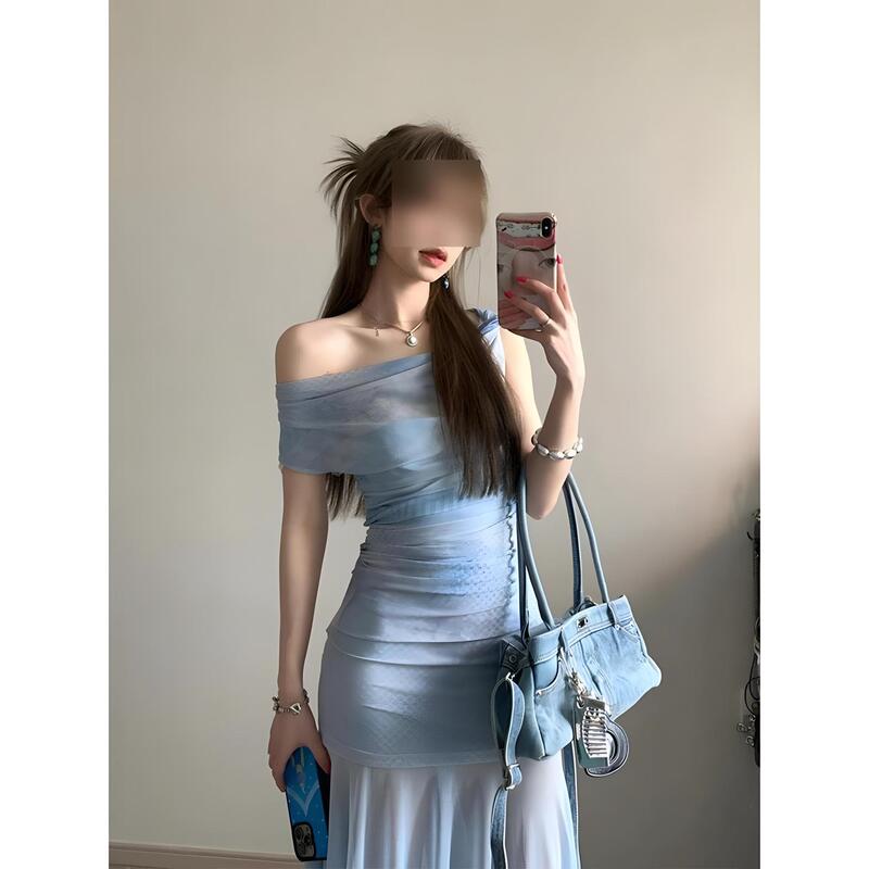 French Fashion Suspender Dress for Women in Summer, Chic and Beautiful Floral Skirt, Casual Temperament, Belly-Covering and Slimming Skirt