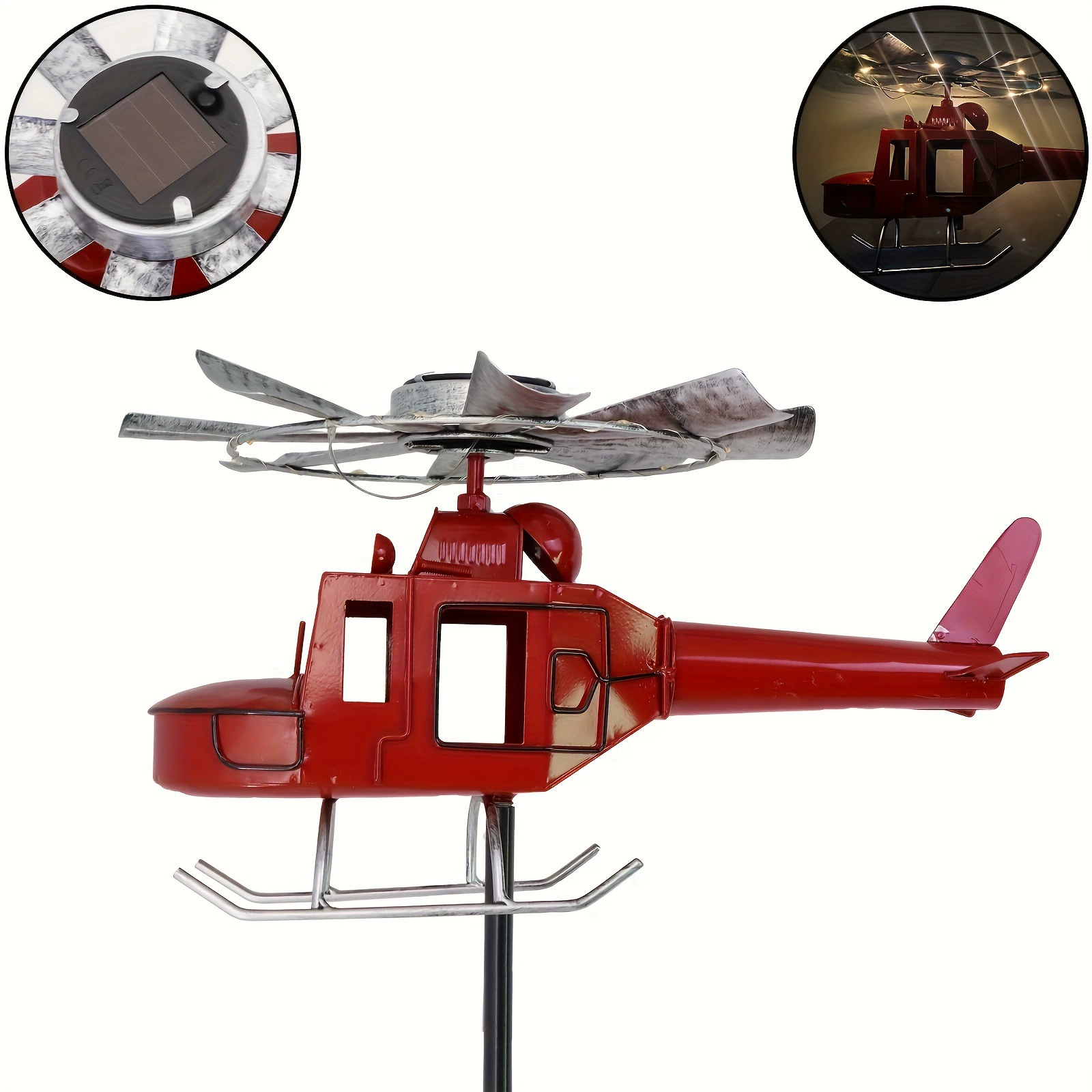 Garden Decoration Metal Aircraft Weathervane Roof Mount Measuring Tool Outdoor Yard Sign Art Decoration