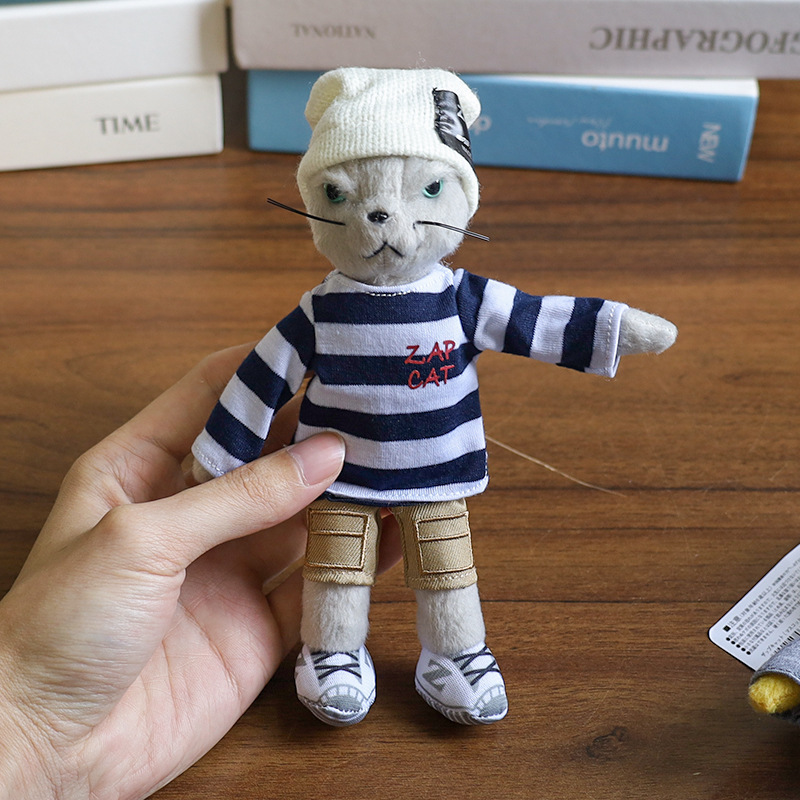 日本風のかわいい猫のぬいぐるみ、かわいいバッグ飾り、クールな猫のキーホルダー|undefined