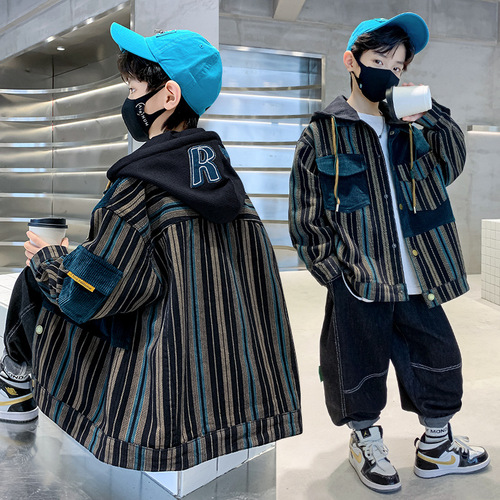 Kids' Spring/Fall Collection: New Korean-style Children's Outfit – Stylish Street-Ready Baseball Jacket for Older Boys