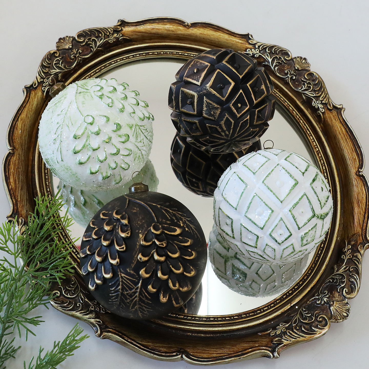 Shengyuan nuevo 10CM / 4PCS antiguo colgante de Navidad decoración del árbol de Navidad colgante de ventana de hotel colgante