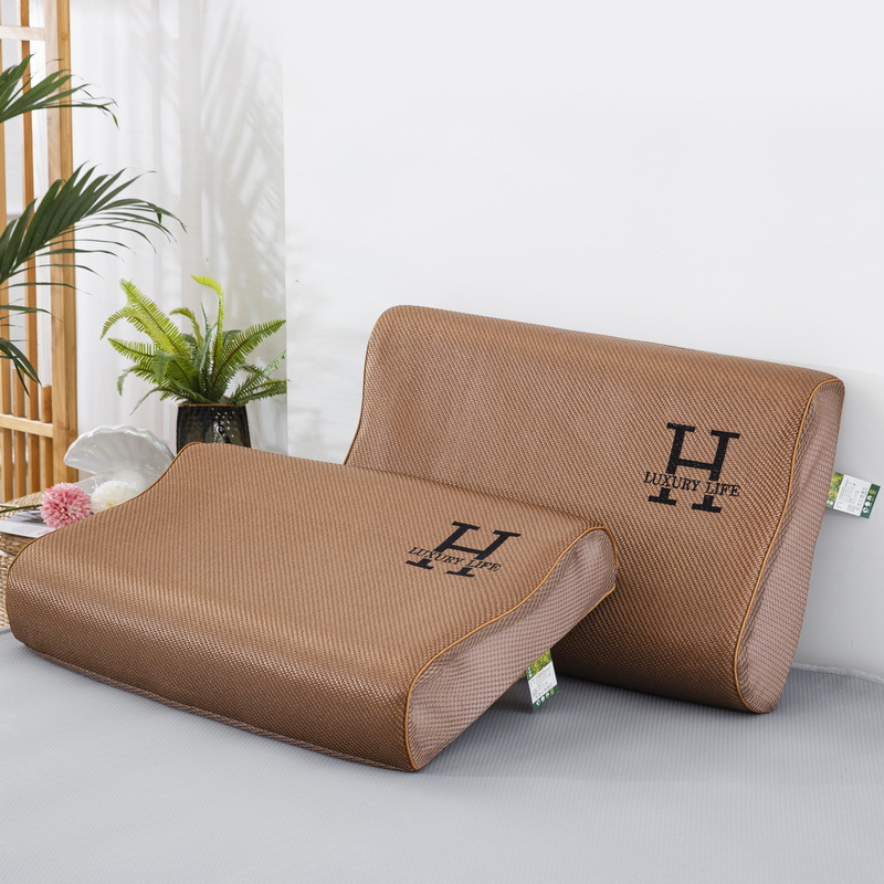 H 스타일 옐로우 [베개 커버 + 라텍스 베개 코어] 1-5cm