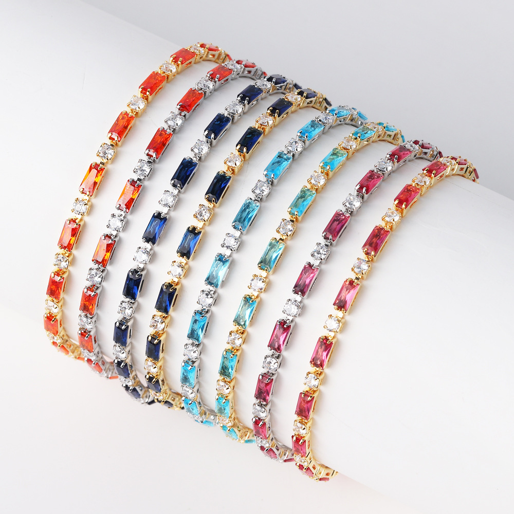 5g Weight Copper Pendant Material Zircon Inlay Material Bracelets Classification Copper Chain Material 1 Piece Quantity Holiday, Travel, Daily Occasion Copper Material Geometric Pattern Women's Gender Plating Design Casual, Simple Style, Streetwear Style Copper Plating Geometric Zircon Bracelets 1