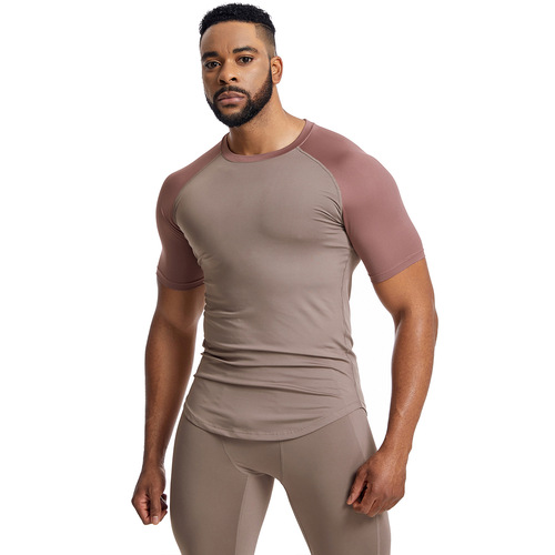 Summer Amazon fitness clothing for men high elasticity and quick drying PRO tights sweaty basketball training running sportswear