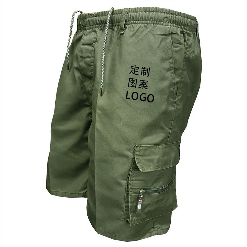 2025夏季新款男装短裤休闲工装裤5分大口袋松紧腰loog工厂批发