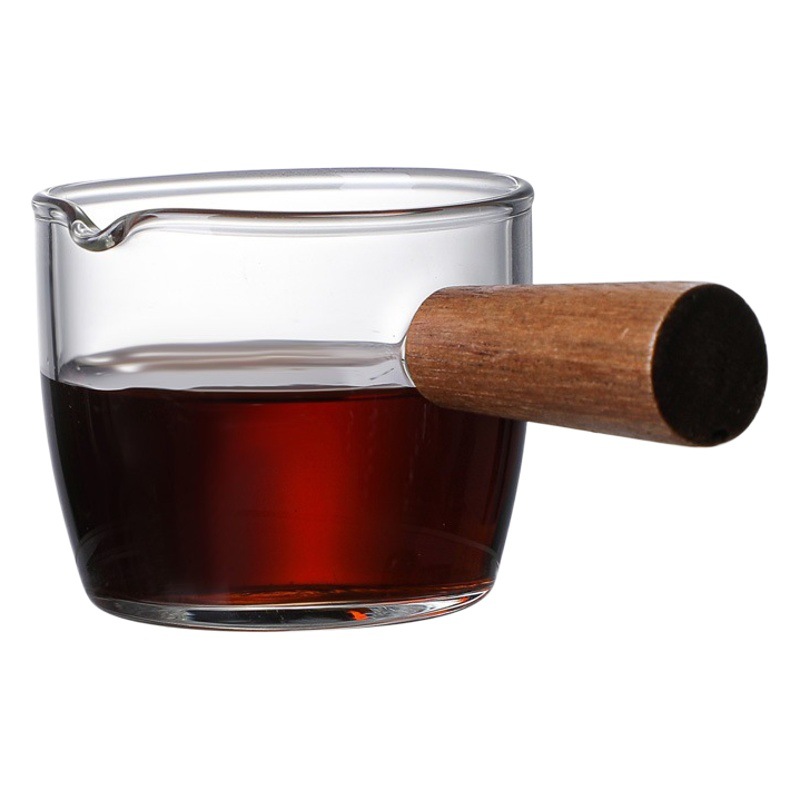 Italiano de vidrio resistente al calor pequeña taza de leche espresso Mini tarro de leche taza de café con leche DOBLE BOCA PEQUEÑA taza de leche utensilios de cafetería