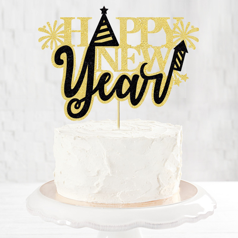 2025 Happy new year fireworks cake insert New Year Spring Festival party decoration plug in_voghion.com