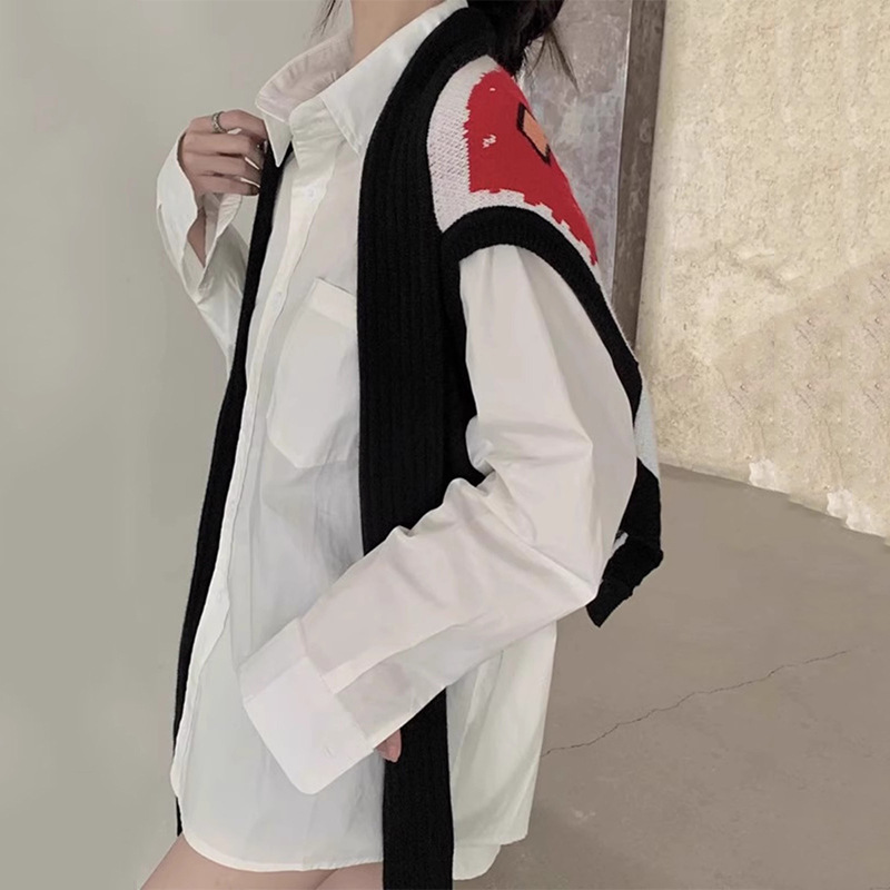 Primavera nueva sensación de diseño nicho chaleco de dibujos animados de mujer suelta sin mangas con chaleco retro red rojo